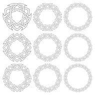 Nine decorative logo elements with stripes braiding N8