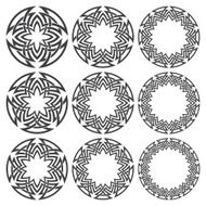 Nine circular decorative elements with stripes braiding N2