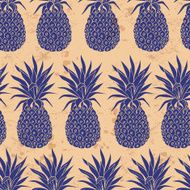 Vector Vintage pineapple seamless pattern N3