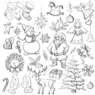 Hand drawn Christmas and New Year elements N3