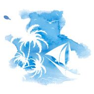 Palm trees watercolor background