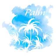 Palm trees watercolor background N5