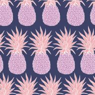 Vector Vintage pineapple seamless pattern N4