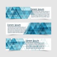 Set of vector banners with triangles icons different elements N2