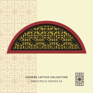 Chinese window tracery semicircle frame 55 geometry pattern