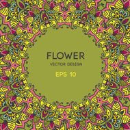 Abstract botanical circle vector background with place for your text N2