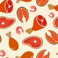 Meat seamless vector pattern N2