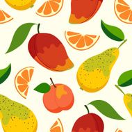 Fruit pattern backgrounds healthy food seamless vector wrapping N2