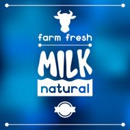 Milk emblem design on abstract mesh background N2