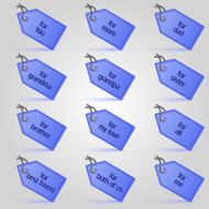 blue christmas gift tags and labels set eps10