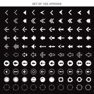 Set of Hundred black vector arrows