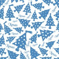 set of christmas blue tree decoration white seamless pattern eps10