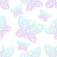 Seamless Texture Butterfly Lineart N2