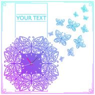 Butterfly Clock Colored N3