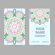 Business cards with mandalas Card or invitation Vintage decorative elements