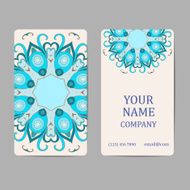 Business cards with mandalas Card or invitation Vintage decorative elements N2