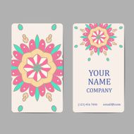 Business cards with mandalas Card or invitation Vintage decorative elements N4