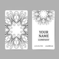Business cards with mandalas Card or invitation Vintage decorative elements N8