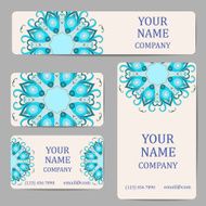 Business cards with mandalas Card or invitation Vintage decorative elements N10