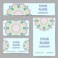 Business cards with mandalas Card or invitation Vintage decorative elements N11