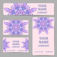 Business cards with mandalas Card or invitation Vintage decorative elements N14