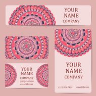 Business cards with mandalas Card or invitation Vintage decorative elements N16