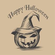 Halloween pumpkin Realistic vector sketch