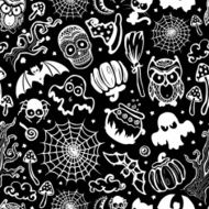 Vector vintage Halloween seamless