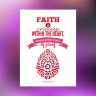 Greeting card with Easter egg symbol and typographical design