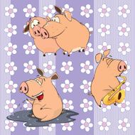 background with pigs N6