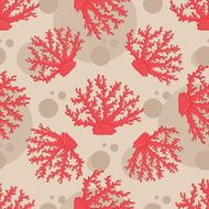 Vector seamless pattern with coral