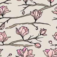 pattern with flowers Magnolia