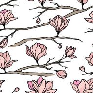 pattern with flowers Magnolia N2