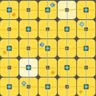 Background geometric seamless large yellow squares on a dark grey N2