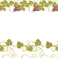 Seamless texture with vines and bunches of grapes
