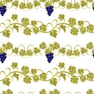 Seamless texture with vines and bunches of grapes N2
