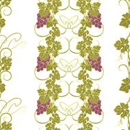 Seamless texture with vines and bunches of grapes N3