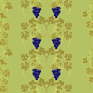 Seamless texture with vines and bunches of grapes N5
