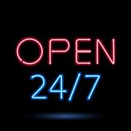 Neon sign open vector illustration