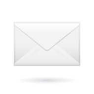 Realistic white closed envelope icon template