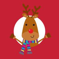 Greeting card with cute Reindeer Design N2