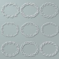 Set of white vector frames