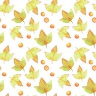 Autumn leaves Watercolor floral background 2 N2