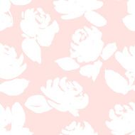 Silhouette of hand drawn Roses seamless vector Floral Pattern N2