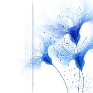 Vector background with blue flowers N2