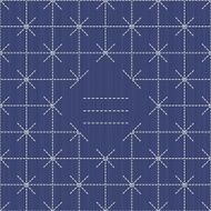 Monochrome sashiko motif with copy space for text