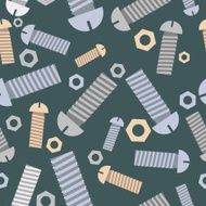 Technical seamless pattern bolts and nuts Vector background