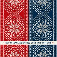 Set of 2 Winter Holiday Seamless Knitting Patterns Christmas an N2
