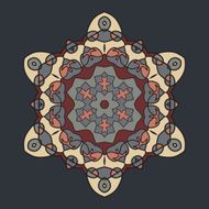 Brown Retro Ornate Mandala Background for greeting card Brochure Card