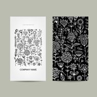 Vintage business cards floral design